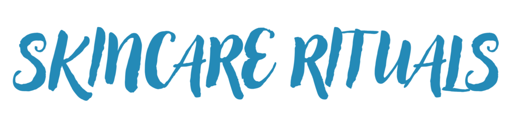 Skincare products in Kurukshetra Skincare Rituals brush script logo artistic blue lettering