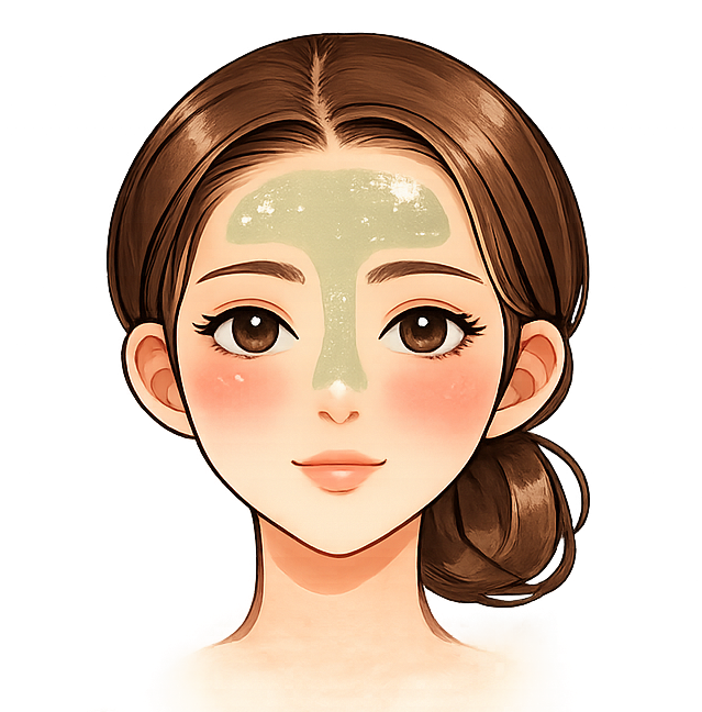 Illustration of a woman with Combination Skin